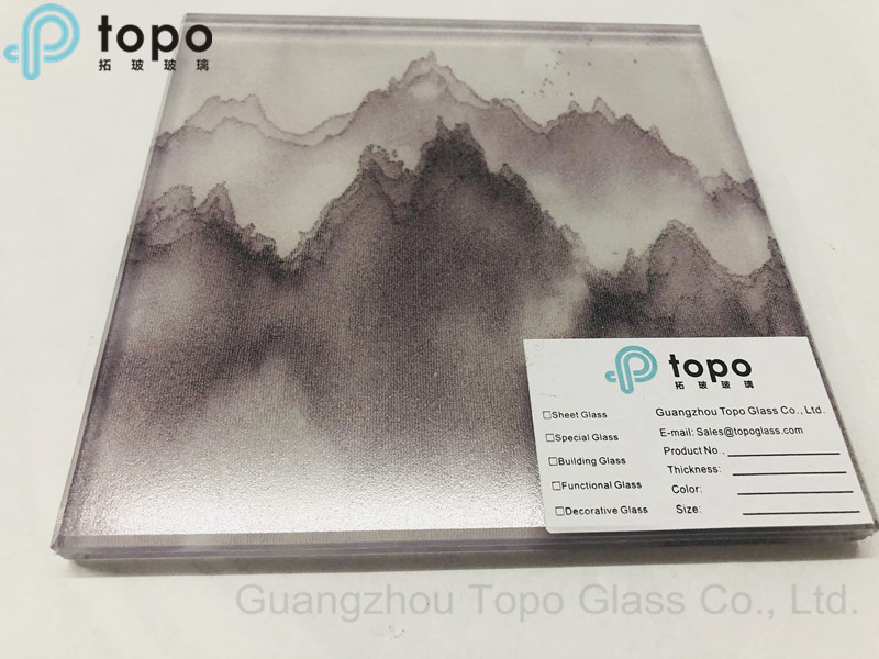 Mountains and Waters Painting Laminated Wire Glass 245 800x600