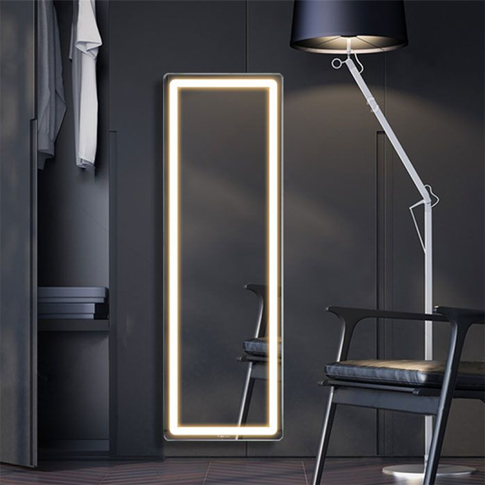 مرآة حمام مزخرفة مع مصباح LED