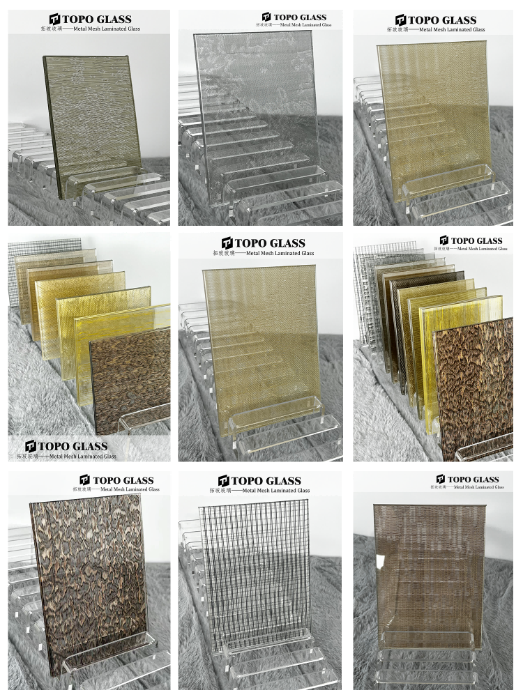 metal mesh laminated glass شبكة معدنية مغلفة الزجاج (2)(1)