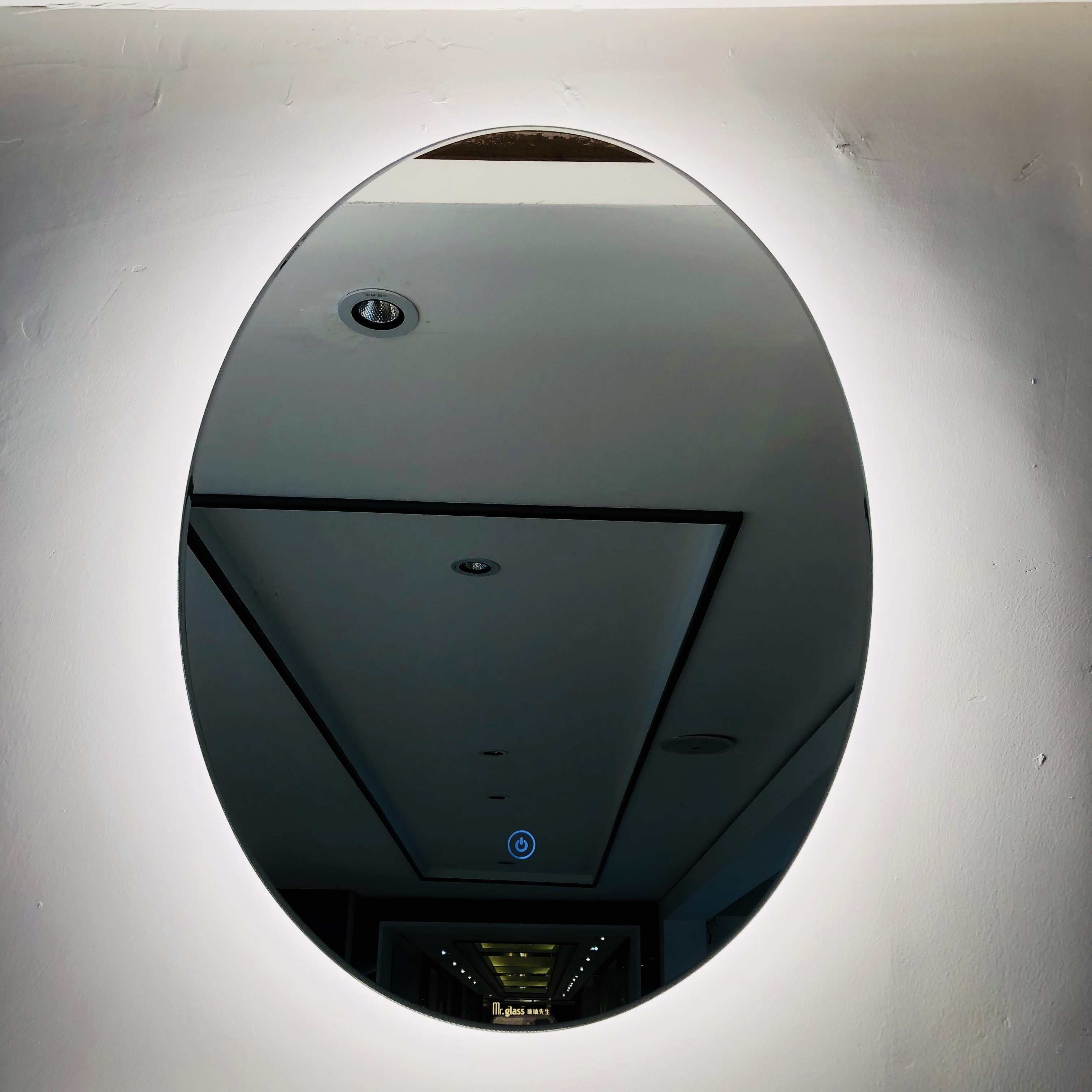 مرآة حمام مزخرفة مقاس 5 مم مع إضاءة LED
