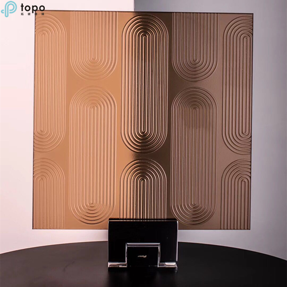 تصميم جديد 6 مم - 19 مم زجاج أصفر ذهبي منقوش على شكل فن